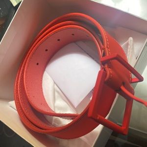 Brand new. Maison Margiela belt, seasonal red. Leather.